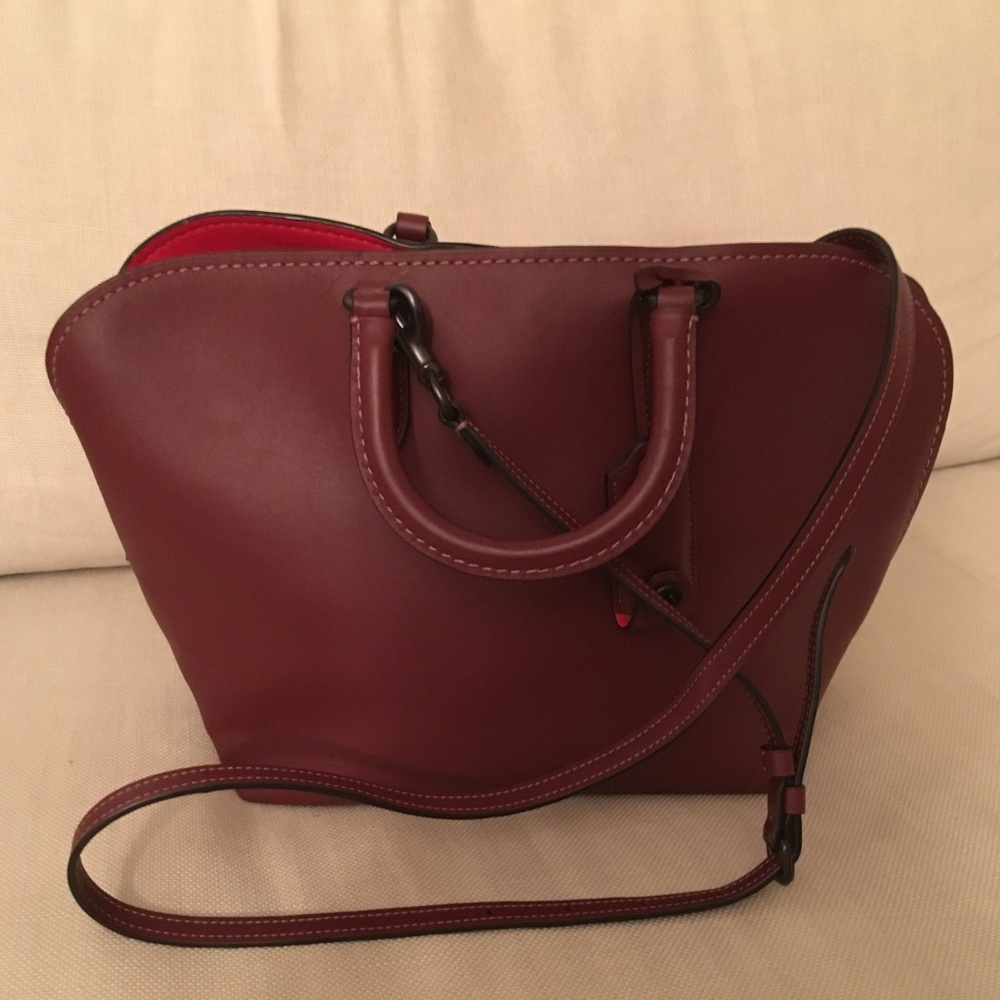 Coach Dakotah Glovetanned Leather Bag in Oxblood